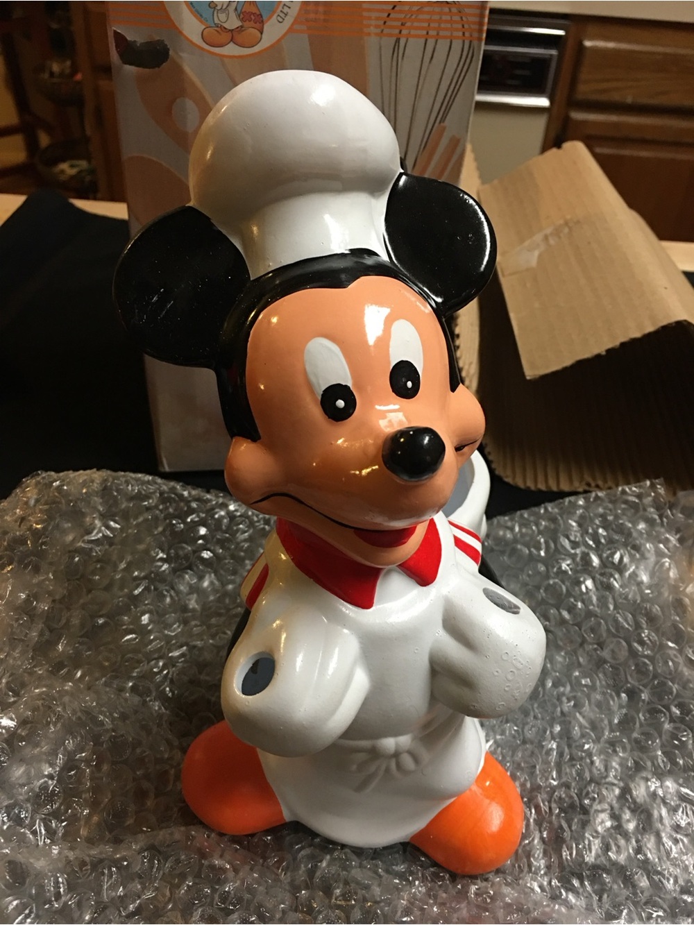 Disney Chef Mickey Ceramic Figurine - White, Orange, Black